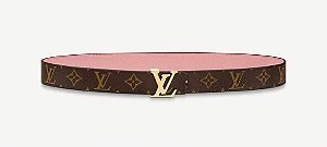 Cinto Louis Vuitton Reversível "Monogram Brown/Pink"