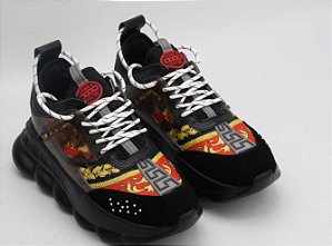 Tênis Versace Chain Reaction "Black"