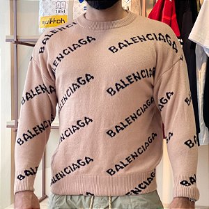 Suéter Balenciaga em logo "Beige" (PRONTA ENTREGA)