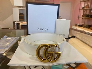 Cinto Gucci GG "White" (PRONTA ENTREGA)