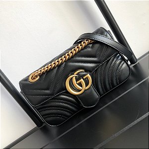Bolsa Gucci GG Marmont Mini Matelassé  Chevron "Black" (PRONTA ENTREGA)
