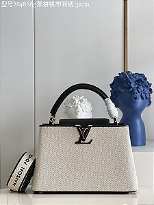 Bolsa Louis Vuitton Capucines MM "Black/Taurillon Canvas"