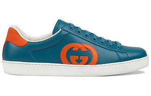 Tênis Gucci Ace "Blue/Orange"