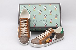 Tênis Gucci x Disney Ace "Mickey Mouse/Beige/Green"