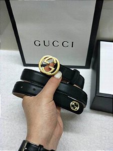 Cinto Gucci  com G interligado "Black"