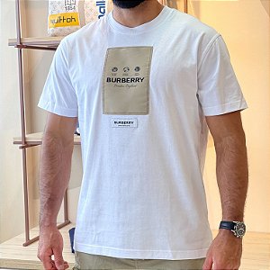 Camiseta Burberry Oversize de algodão com etiqueta "White" (PRONTA ENTREGA)