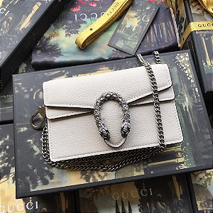 Bolsa Gucci Dionysus Crystals Super Mini "White"