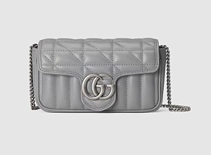 Bolsa Gucci Marmont Matelassê Super Mini "Gray"