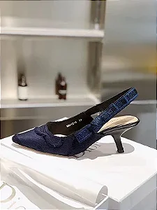 Salto Dior Slingback J'Adior  "Dark Blue" (PRONTA ENTREGA)