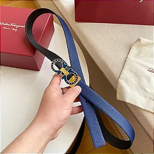 Cinto Ferragamo Reversivel "Black&Blue" (PRONTA ENTREGA)