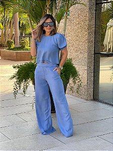 Calça Pantalona Jeans Liocel