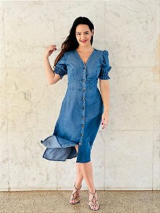Vestido Mid Botão