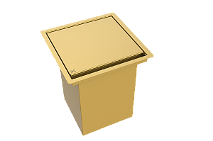 Lixeira Quadrada Pintada Dourado 3,9 L Para Bancada