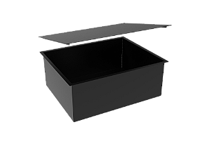 Cuba Inox Preto Embutir Quadrada Gourmet 500 X 400 C/ Tampa