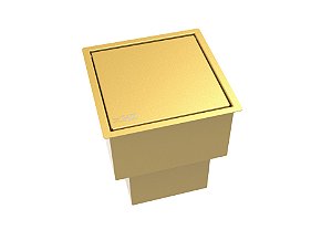 Lixeira Quadrada Pintada Dourado 2,9 L Para Bancada - Click
