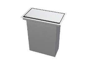 Lixeira Retangular De Embutir Bancada Inox 4,1 L