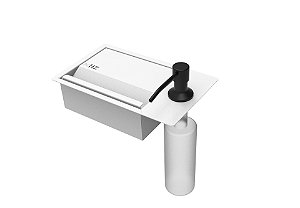 Porta Esponja Com Dispenser Detergente De Embutir Branco
