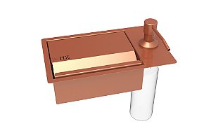 Porta Esponja Com Dispenser Detergente De Embutir Rosê Gold