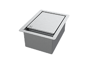 Porta Esponja Inox Com Tampa Embutir Granito 15x11cm