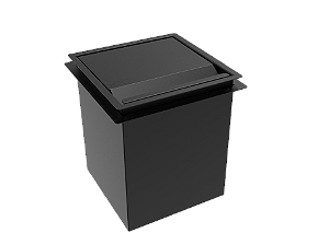 Lixeira Quadrada Inox Preto 3,9 L Para Bancada Úmida