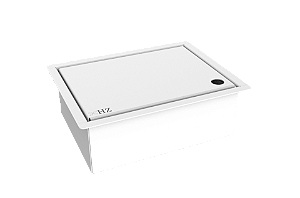Porta Esponja Inox Branco Com Tampa Embutir Granito 15x20cm Tampa Lisa