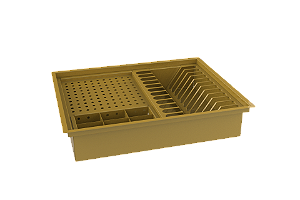 Escorredor Embutido Calha Inox Úmida Dourado 50x40
