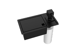 Porta Esponja 21x11cm C/ Dispenser Detergente Quadrado Inox Preto