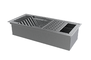 Escorredor Embutir / Sobrepor Calha Inox Úmida 42cm