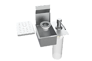 Porta Esponja C/dispenser E Válvula De Escoamento 17x15cm Inox
