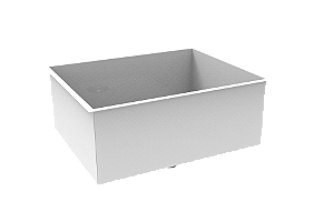 Cuba Inox Branca Embutir Quadrada Gourmet 500 X 400 C/ Tampa