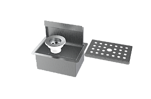 Porta Esponja Inox Escovado C/ Válvula Para Cozinha Pia Embutir 15x11cm Horizontal