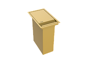 Lixeira Retangular De Embutir Bancada Pintada Dourado 4,1 L C/ Abertura Vertical
