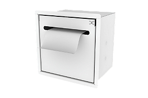 Suporte Papel Higiênico Para Embutir na Parede Branco - Tampa Click