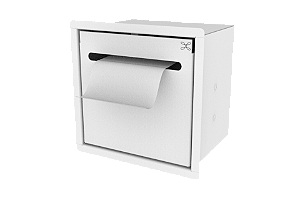 Suporte Papel Higiênico Para Embutir na Parede Branco - Tampa Click