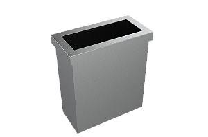 Lixeira Retangular Inox Com Tampa Aro Aberto 50l