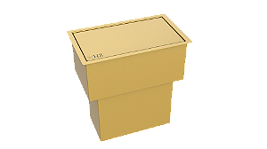 Lixeira Retangular 4 L De Embutir Bancada Dourada- Tampa de Click