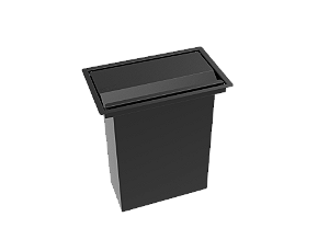 Lixeira Retangular De Embutir Bancada Pintada Inox Preto 5,1 L