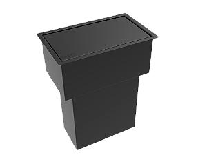 Lixeira Retangular Embutir Inox Preta 5,1l Para Bancada - Click