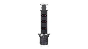 Torre Tomada Elétrica Embutir 3 Tomadas Inox