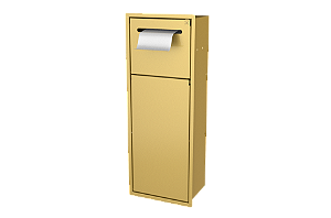 Armário De Embutir Na Parede Dourado C/ Spt Papel Higiênico