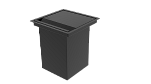 Lixeira Quadrada Inox Preto 5 L Para Bancada