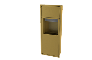 Lixeira Retangular Embutir Na Parede 10l Dourada Para Lavabo