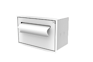 Suporte Papel Toalha Para Embutir na Parede Branco - Tampa Click