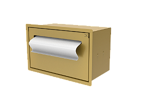 Suporte Papel Toalha Para Embutir na Parede Dourado - Tampa Click