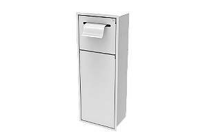 Lixeira Retangular Branca 5,3 L C/ Suporte Papel Higiênico Para Parede - Tampa Click