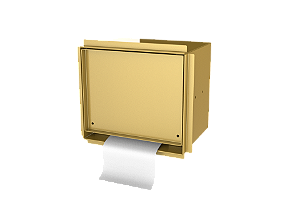 Suporte Papel Higiênico Embutir Na Parede Porcelanato Dourado - Tampa Click