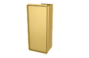 Lixeira Retangular Dourada 5l Parede Porcelanato - Tampa Click
