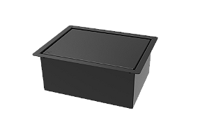 Porta Esponja Inox Preto Embutir 20x15cm Com Tampa Click