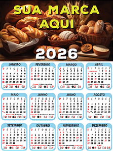 1000 Folhinha de Parede 2026 Personalizado 20X27cm Papel 250g Arte Grátis