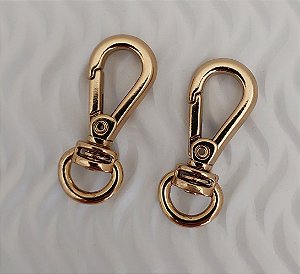 Mosquetão Gancho 4,0cm Dourado (02 UNIDADES)
